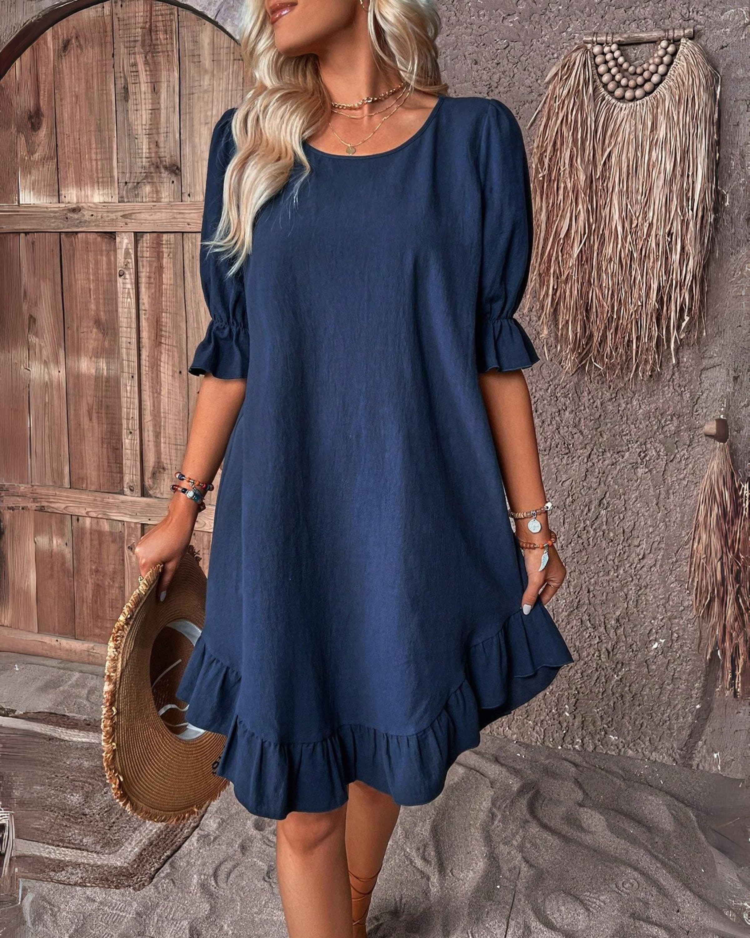 Deli - Dress with Puffed Sleeves